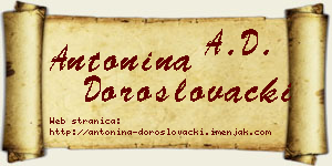 Antonina Doroslovački vizit kartica